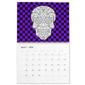 砂糖スカル大人着色カレンダー カレンダー (3月 2026)