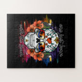 砂糖スカル女の子生まれはビーチと一緒 ジグソーパズル (横)