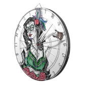 砂糖スカル女性とバラ ダーツボード (正面右)