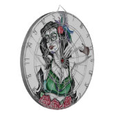 砂糖スカル女性とバラ ダーツボード (正面左)