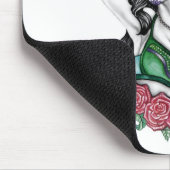 砂糖スカル女性とバラ マウスパッド (コーナー)