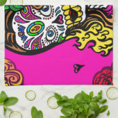 砂糖スカル女 キッチンタオル (折り畳み)