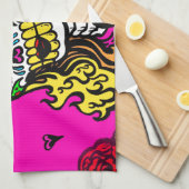 砂糖スカル女 キッチンタオル (四つ折り)