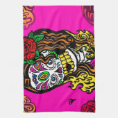 砂糖スカル女 キッチンタオル (縦)