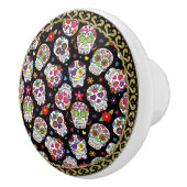 砂糖スカル恐ろしいと血を巻く威嚇 セラミックノブ (右)