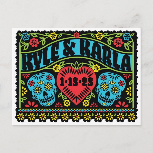 砂糖スカル日付はがき保存 案内ポストカード (正面)