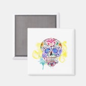 砂糖スカル水の色のクロス日の死んだおもしろい マグネット (正面/裏面)