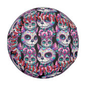 砂糖スカル猫パターン 野球ボール (正面左)