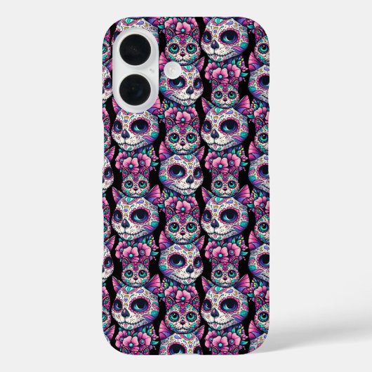 砂糖スカル猫パターン Case-Mate iPhoneケース (裏面)
