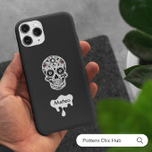 砂糖スカル花ハロウィーンかわいい美しい黒 Case-Mate iPhoneケース