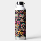 砂糖スカル花 ウォーターボトル (正面)