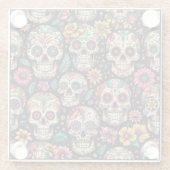 砂糖スカル花 ガラスコースター (裏面)