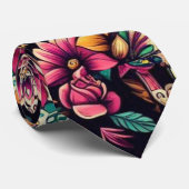 砂糖スカル花 ネクタイ (ロール)