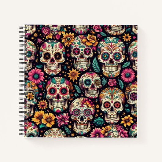 砂糖スカル花 ノートブック (正面)