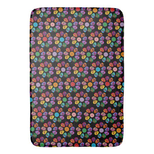 砂糖スカル花 バスマット (正面縦)