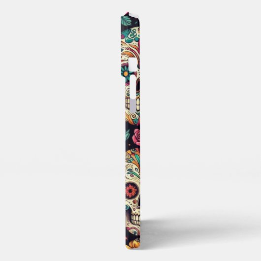 砂糖スカル花 iPhoneケース (左側面)