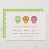 砂糖スカル衣装パーティー 招待状 (正面/裏面)