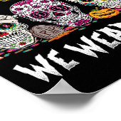 砂糖スカル10月We衣服ピンク乳癌 ポスター (角)