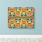 砂糖スカル キャンバスプリント (インサイチュ (ウッドフロア))