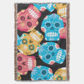 砂糖スカル、シームレスなフェスティバル背景。 スローブランケット (正面縦)