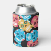 砂糖スカル、シームレスなフェスティバル背景。 缶クーラー (缶正面)