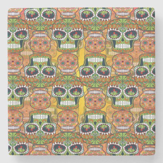 砂糖スカル ストーンコースター (正面)