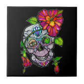 砂糖スカル&フラワー タイル (正面)