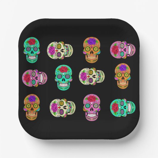 砂糖スカル ペーパープレート (正面)