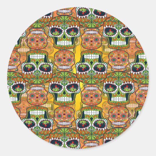 砂糖スカル ラウンドシール (正面)