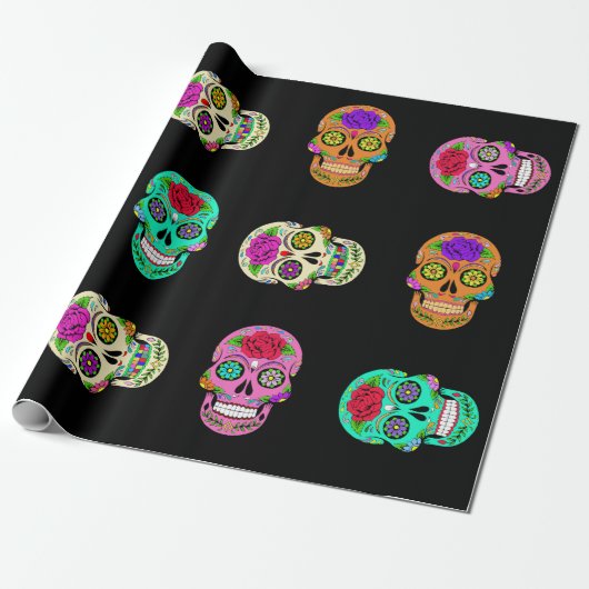 砂糖スカル ラッピングペーパー (アンロールド)