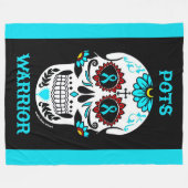 砂糖スカル/戦士…ポット フリースブランケット (正面(横))