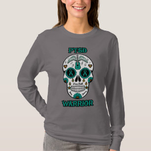 砂糖スカル/戦士…PTSD Tシャツ