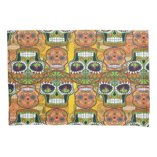 砂糖スカル 枕カバー (正面)