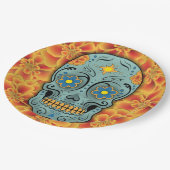 砂糖スカル – 死の日（マリゴールド） ペーパープレート (アングル)