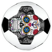 砂糖スカル"死んだ日"ダマスクレースカスタム サッカーボール (回転)