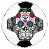 砂糖スカル"死んだ日"ダマスクレースカスタム サッカーボール (正面)