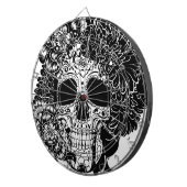 砂糖スカル（白黒の花） ダーツボード (正面右)