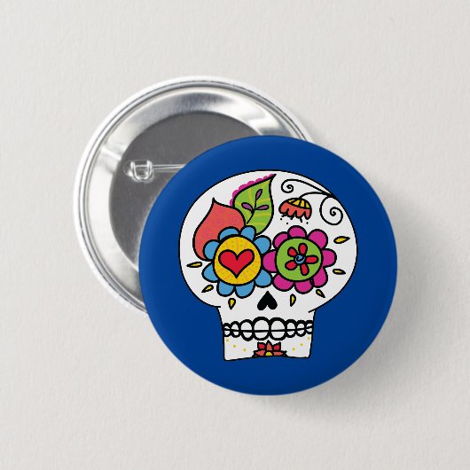 砂糖スカル 缶バッジ (正面&裏面)