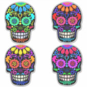 砂糖スカル | Day of the Dead |大きいサイズ シール (正面)