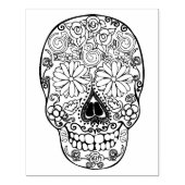 砂糖スカル、Day of the Dead、4" x 5"ゴムスタンプ ラバースタンプ (インプリント)