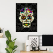 砂糖スカル- Day of the Dead Art poster ポスター (ホームオフィス)