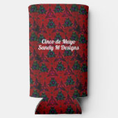 砂糖スカルCinco de Mayoあなたの名前をパーソナライズ スリム缶クーラー (裏面)
