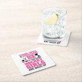 砂糖スパイスと全てのアイスガールホッケー スクエアペーパーコースター (インサイチュ)