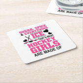 砂糖スパイスと全てのアイスガールホッケー スクエアペーパーコースター (アングル)