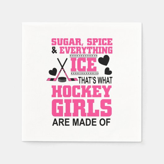 砂糖スパイスと全てのアイスガールホッケー スタンダードカクテルナプキン (正面)
