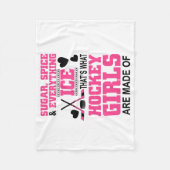 砂糖スパイスと全てのアイスガールホッケー フリースブランケット (正面)