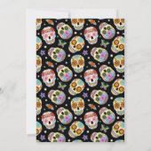 砂糖パーソナライズされたスカル誕生日パーティーの招待 招待状 (裏面)