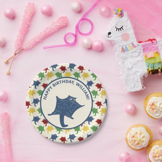 砂糖パーソナライズされた飛んでいるは一次色をグライダー ペーパープレート (パーティー)