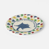 砂糖パーソナライズされた飛んでいるは一次色をグライダー ペーパープレート (アングル)