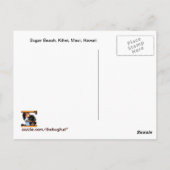 砂糖ビーチ、キヘイ、ハワイ、マウイのカオイ ポストカード (裏面)